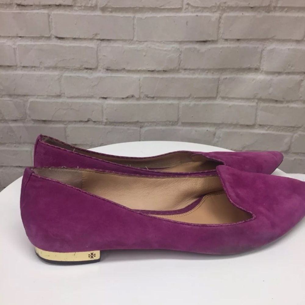 Tory Burch purple gold ballet suede slip on 11 - Picture 3 of 8